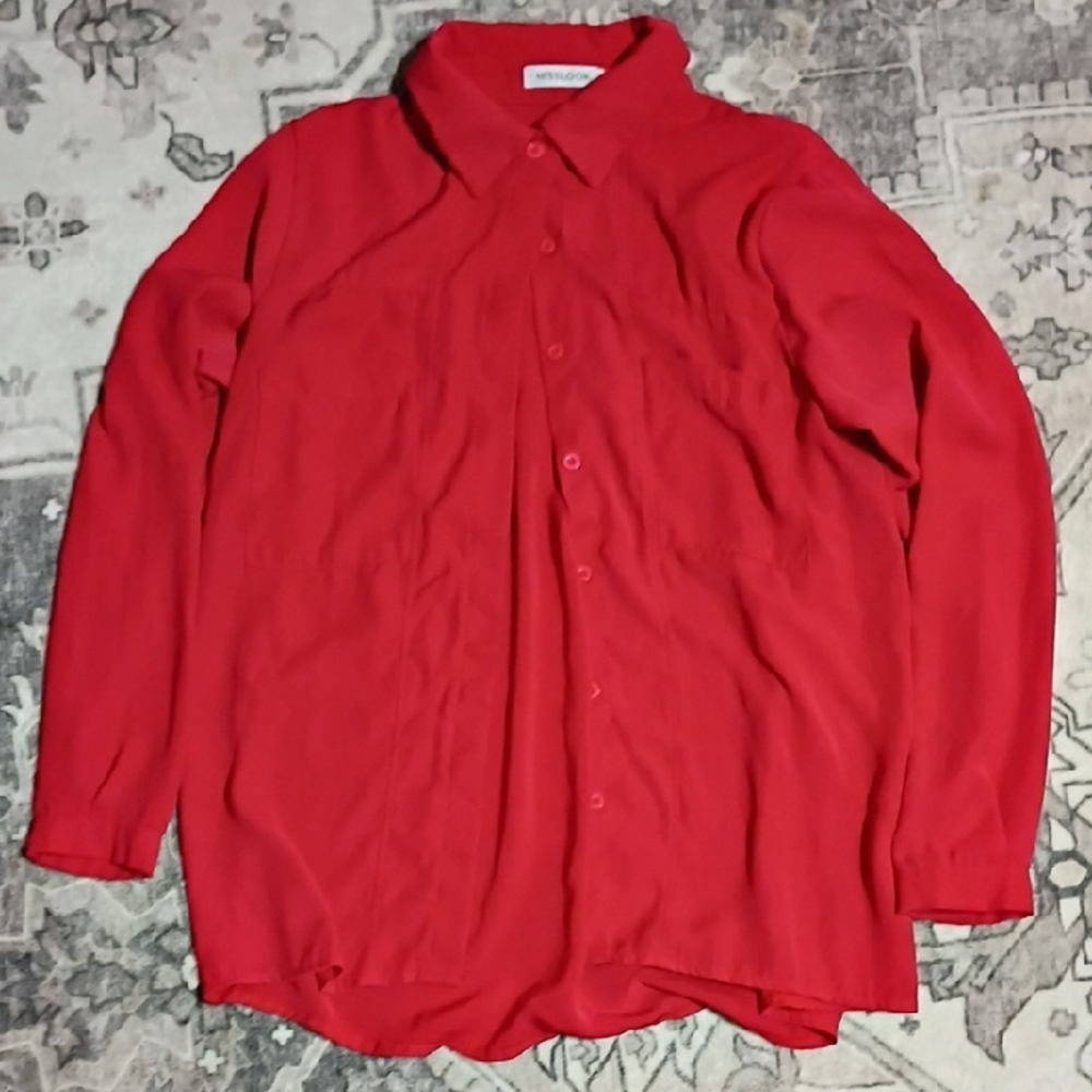 MISSLOOK Red Button Down Shirt